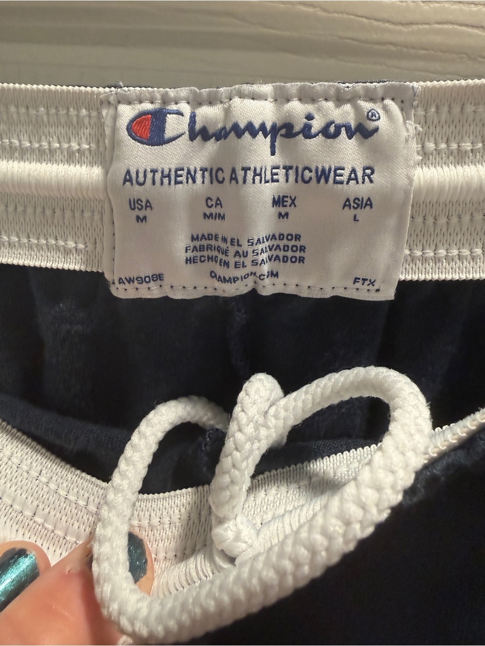 Champion Men’s Navy Athletic Shorts Size Medium | Logo Sweat Shorts - Picture 7 of 7